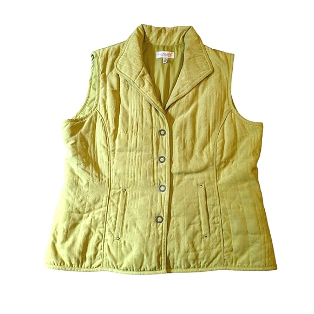 Conrad C Lime green quilted vest jacket 18